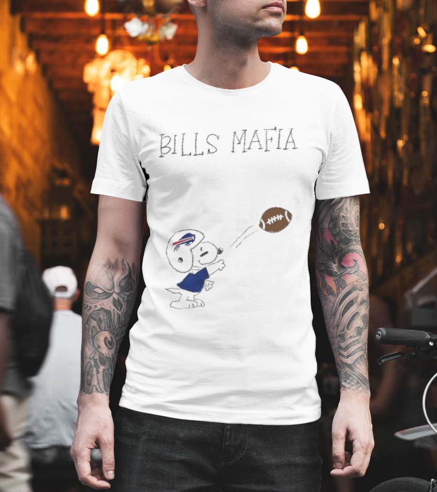 Snoopy Bills Mafia Buffalo Bills Football Fan Apparel Peanuts Sports T-Shirt