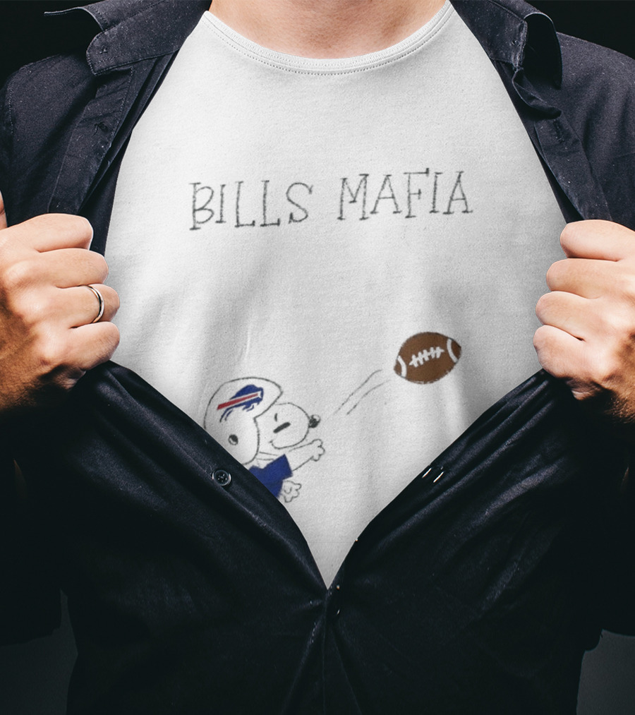 Snoopy Bills Mafia Buffalo Bills Football Fan Apparel Peanuts Sports T-Shirt
