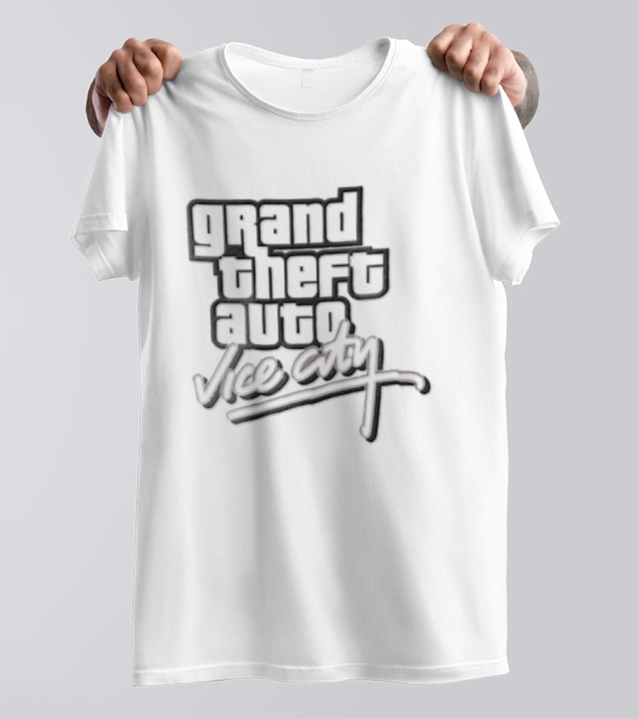 Grand Theft Auto Vice City Pink Script Font T-Shirt