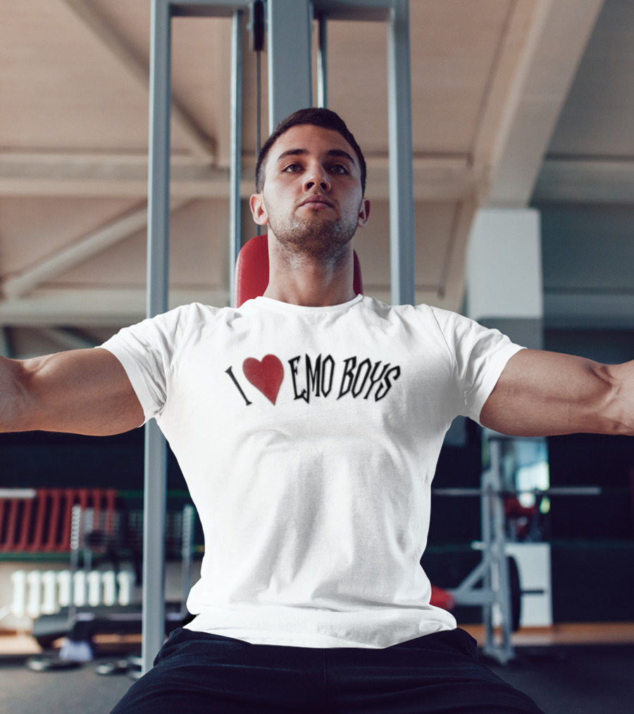 I Love Emo Boys Red Heart T-Shirt