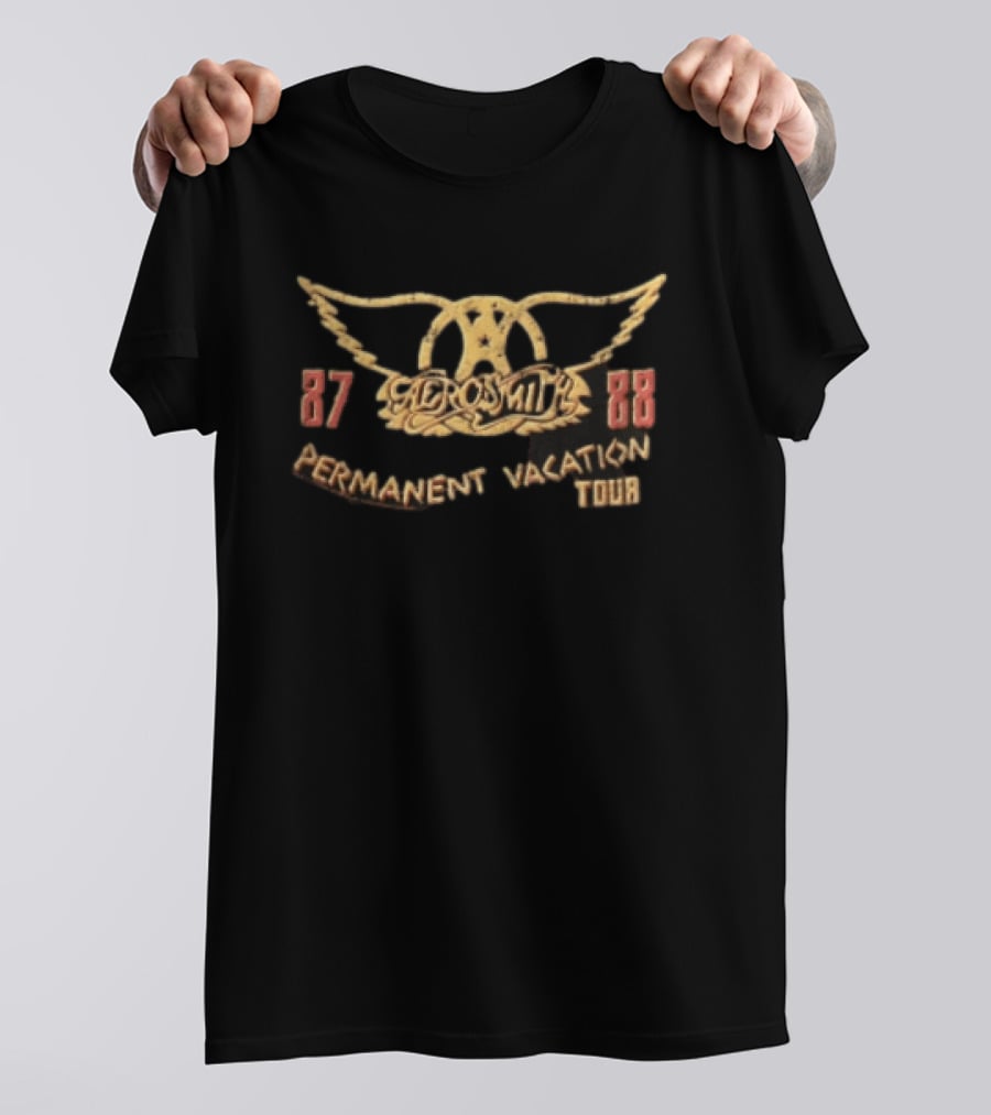 Aerosmith Winged Logo Permanent Vacation Tour 87 88 T-Shirt