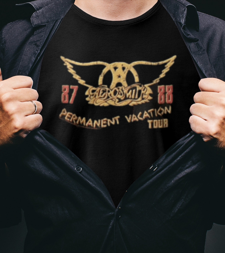 Aerosmith Winged Logo Permanent Vacation Tour 87 88 T-Shirt