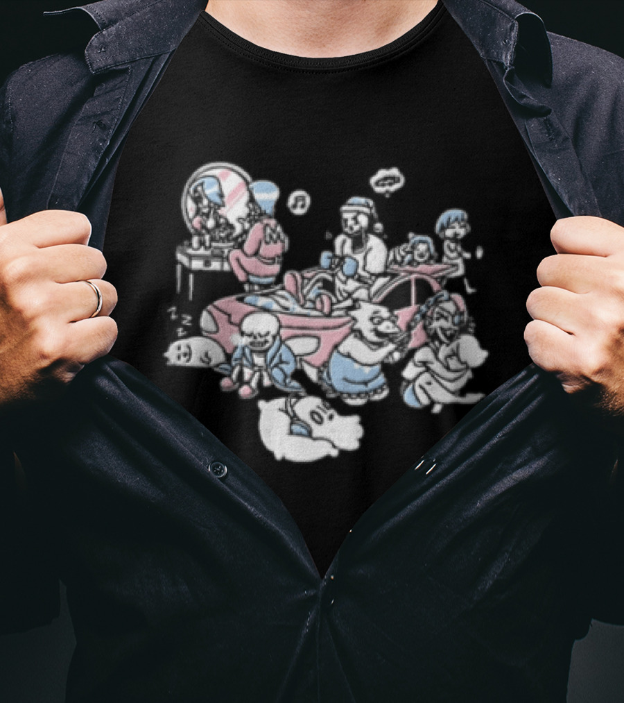 Anime Characters Makeup And Car Party Fun With Music And Relaxation T-Shirt