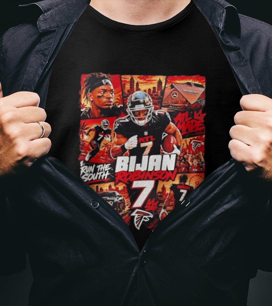 ATL Made Bijan Robinson 7 Run The South Built Different T-Shirt