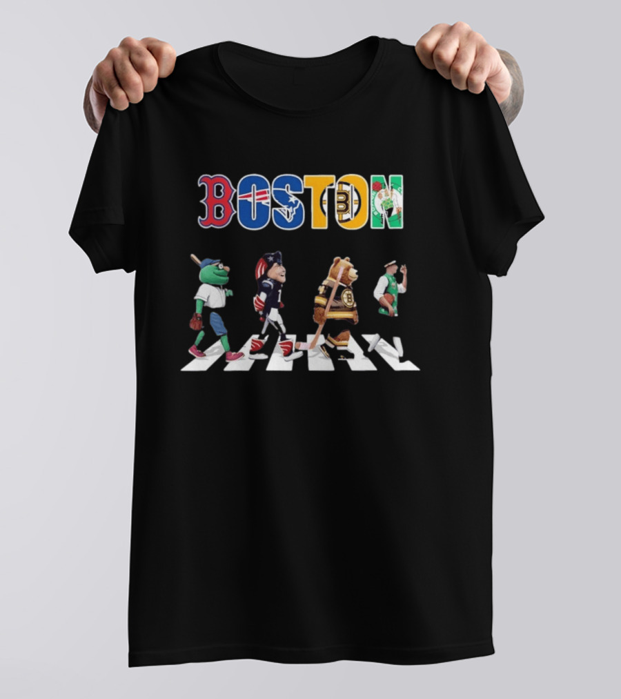 Boston Sports Mascots Abbey Road T-Shirt