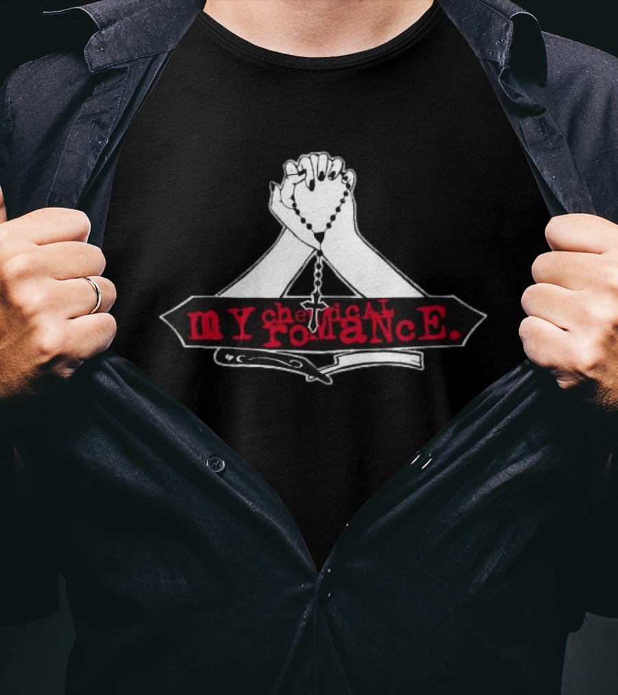 My Chemical Romance Praying Hands Rosary T-Shirt