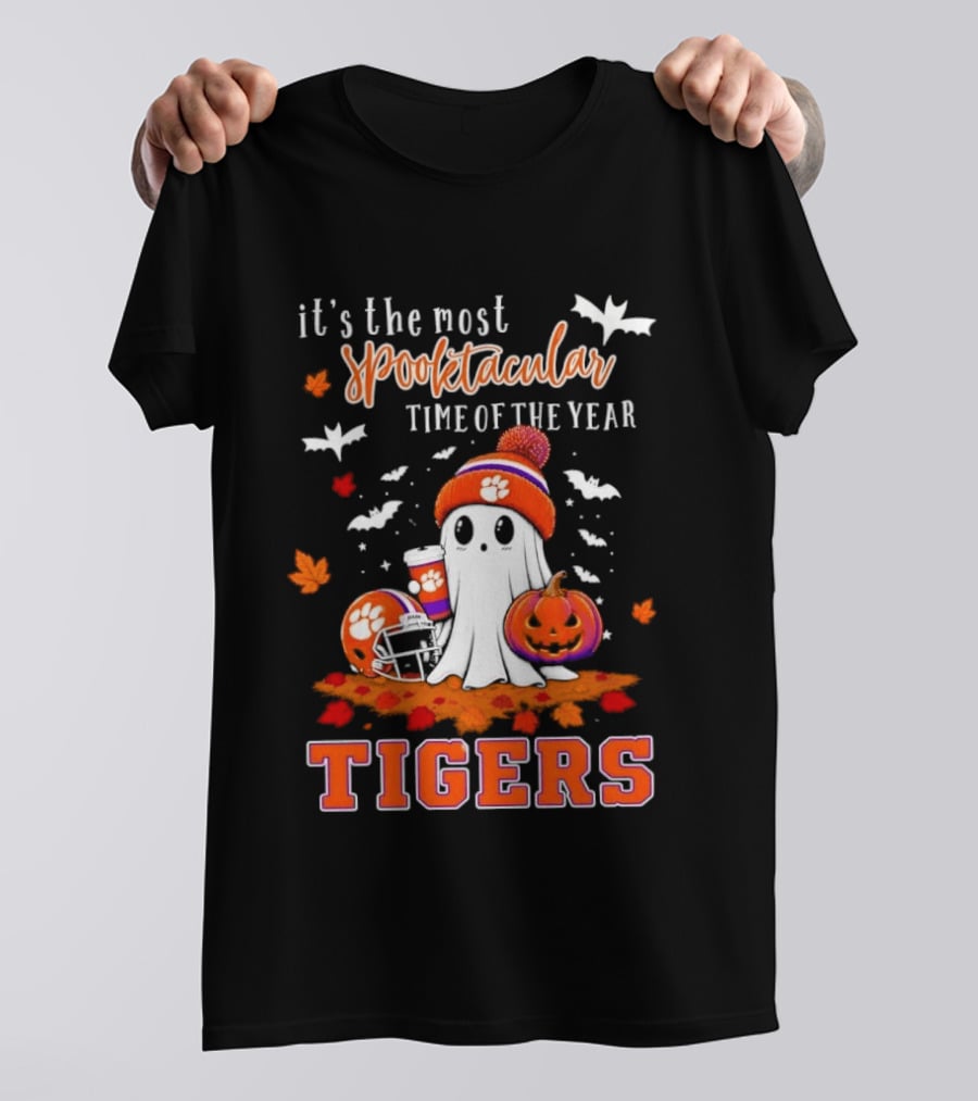 Tiger's Most Spooktacular Halloween Time With Ghost And Pumpkins T-Shirt
