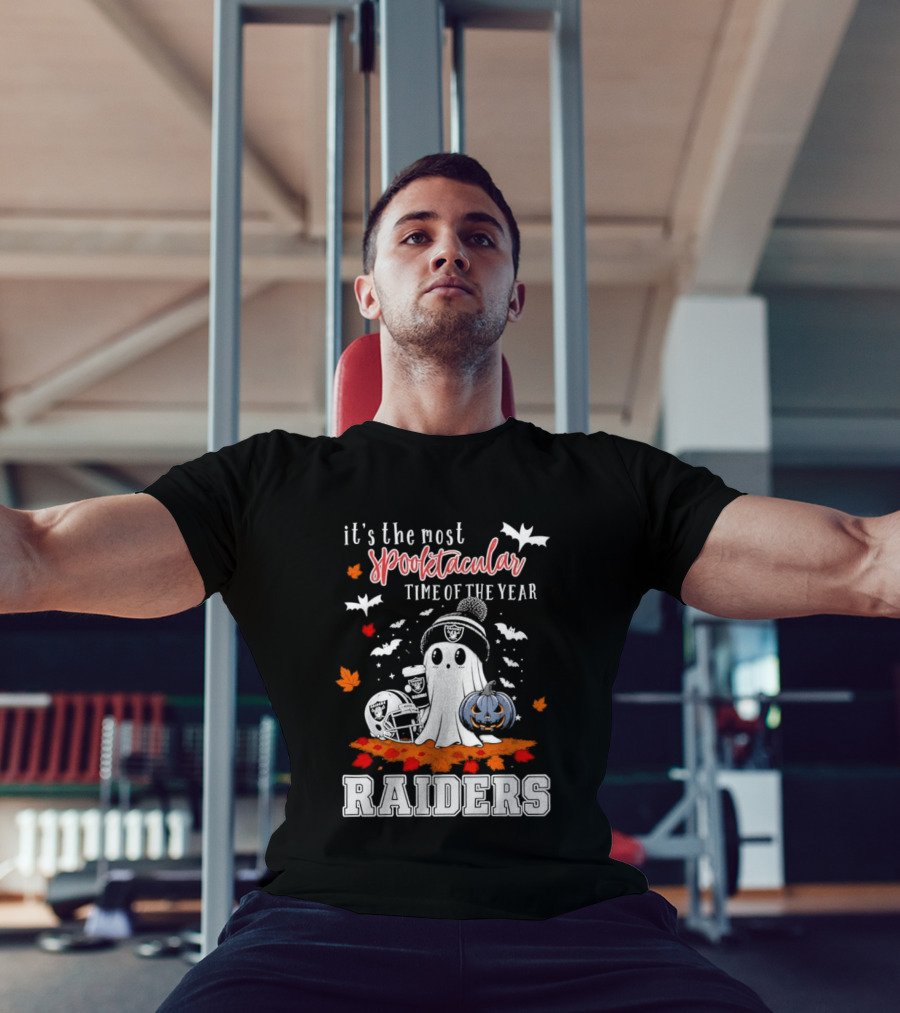 It's The Most Spooktacular Time Of The Year Raiders Halloween Ghost Pumpkin T-Shirt