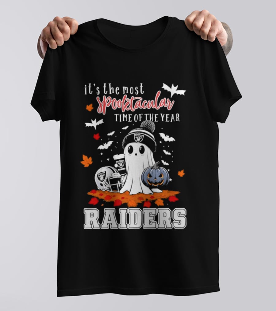 It's The Most Spooktacular Time Of The Year Raiders Halloween Ghost Pumpkin T-Shirt
