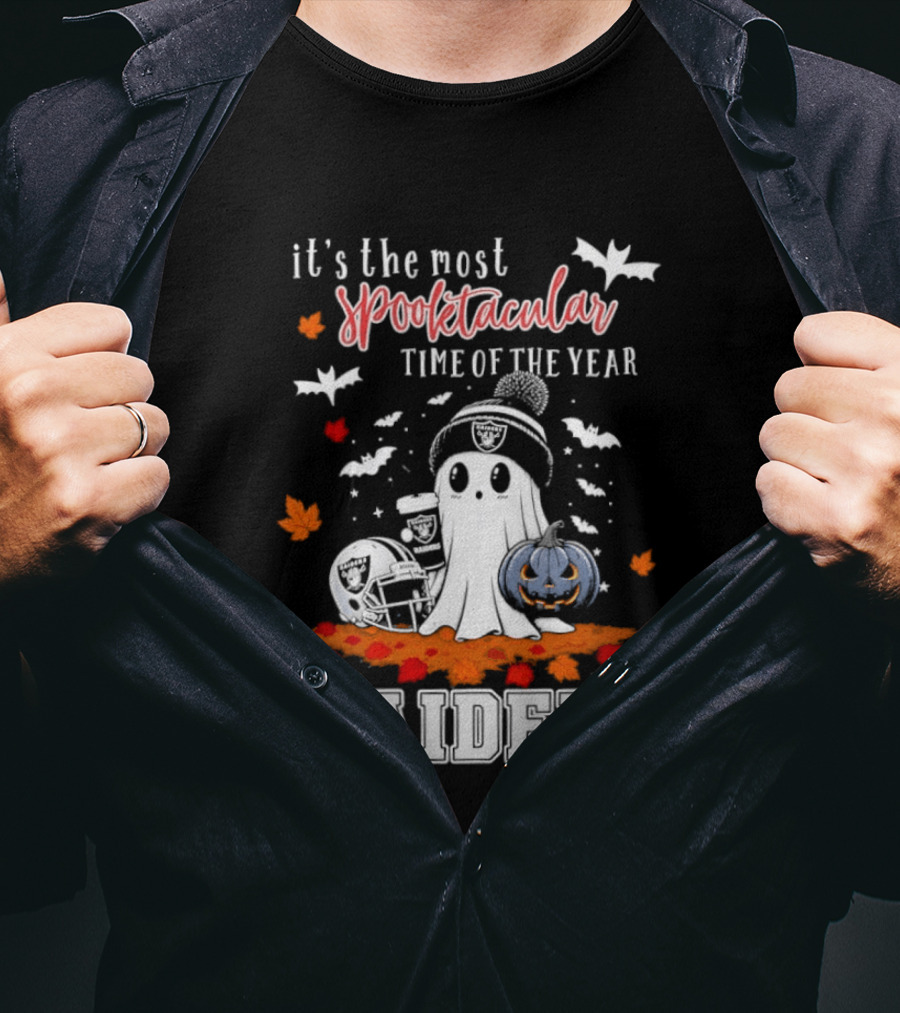 It's The Most Spooktacular Time Of The Year Raiders Halloween Ghost Pumpkin T-Shirt