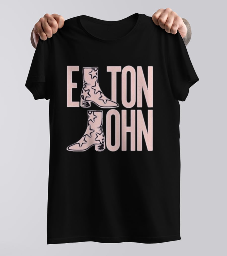 Elton John Star Pattern Boot Troubadour T-Shirt