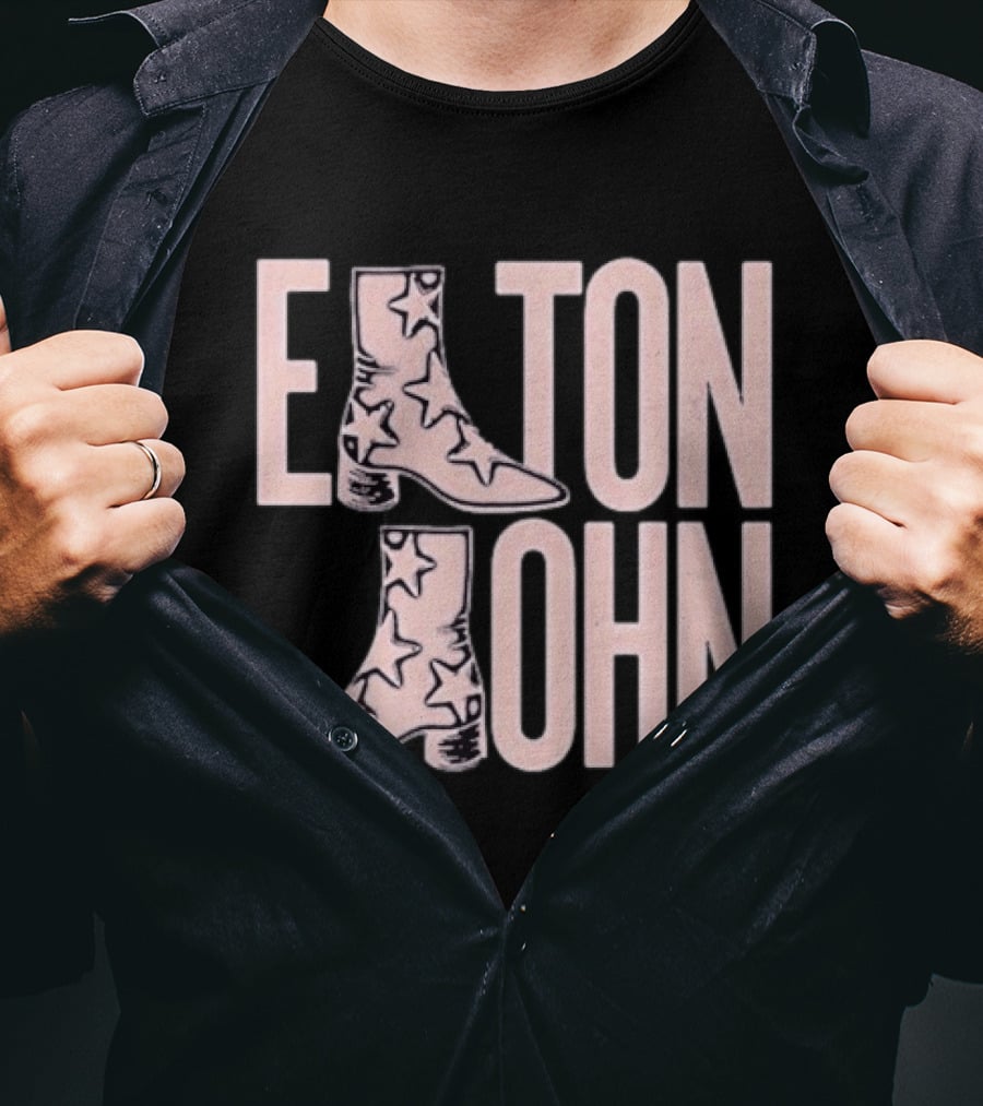 Elton John Star Pattern Boot Troubadour T-Shirt