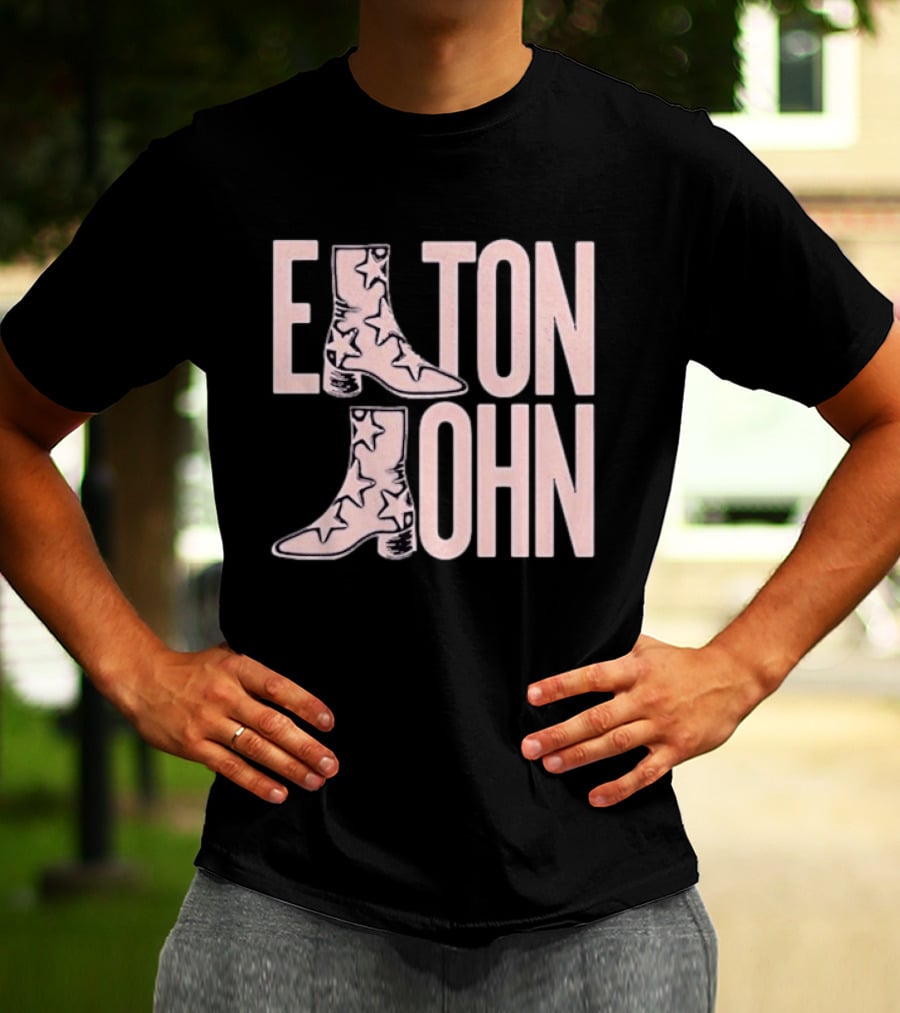 Elton John Star Pattern Boot Troubadour T-Shirt