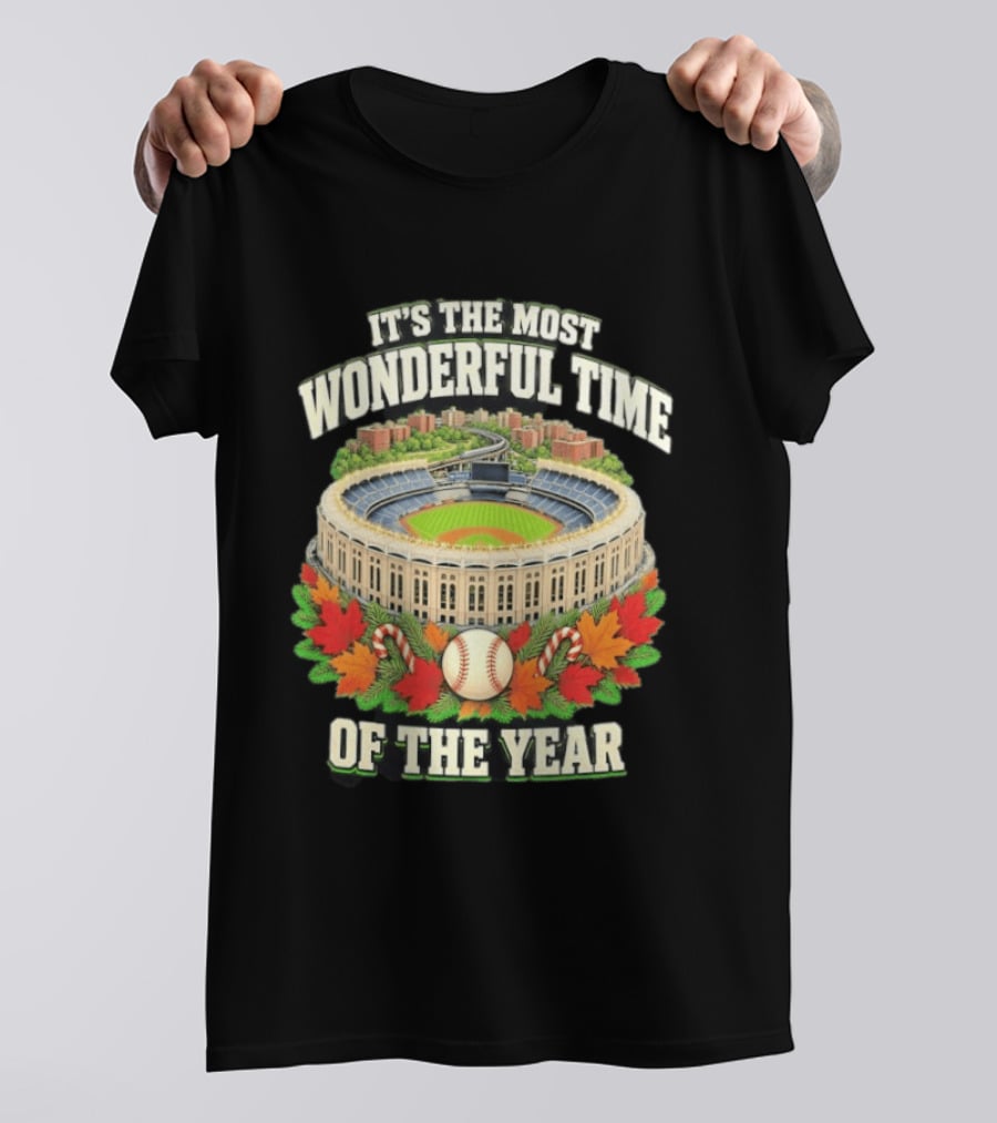 It's The Most Wonderful Time New York Yankee Stadium Baseball Holiday Season T-Shirt