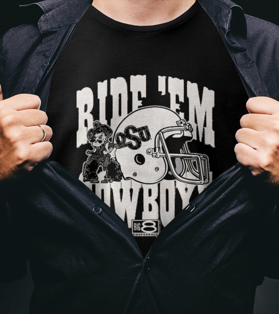 Ride 'Em Cowboys OSU Big 8 Helmet T-Shirt