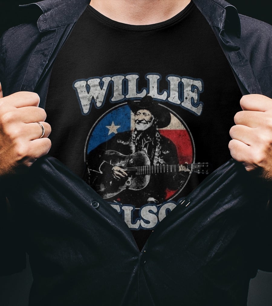 Willie Nelson Texas Flag Guitar Tour Dates 2026 T-Shirt