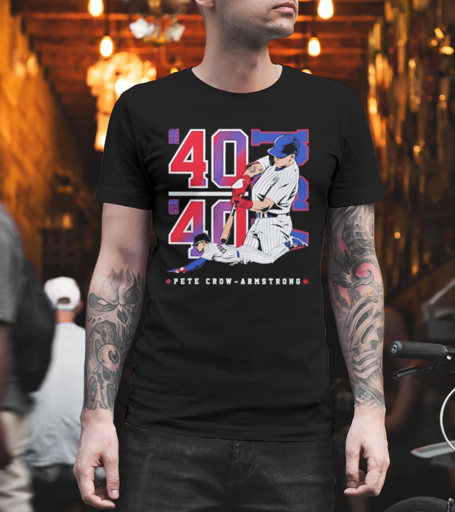 Pete Crow Armstrong 40 40 HR SB Club Chicago Cubs Players T-Shirt