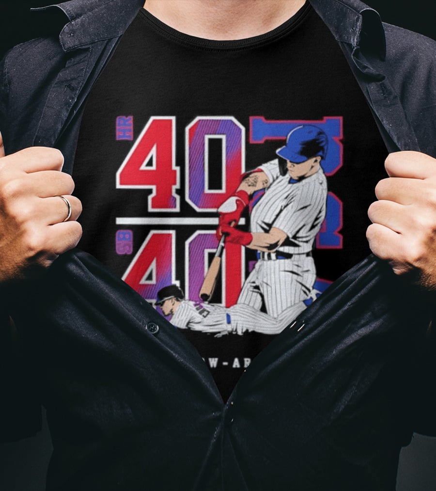 Pete Crow Armstrong 40 40 HR SB Club Chicago Cubs Players T-Shirt