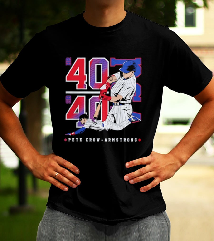 Pete Crow Armstrong 40 40 HR SB Club Chicago Cubs Players T-Shirt
