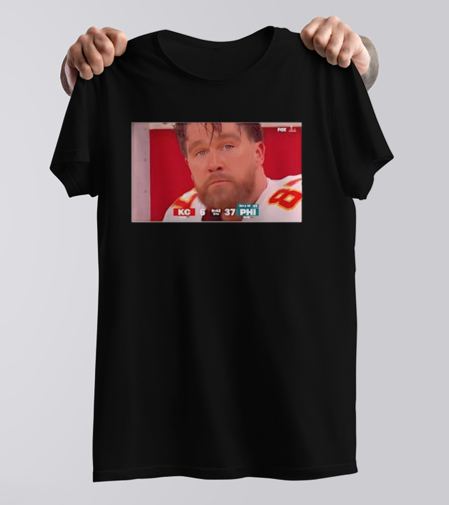 Kelce's Face Disappointment KC 6 PHI 37 NFL Football Game Loss T-Shirt