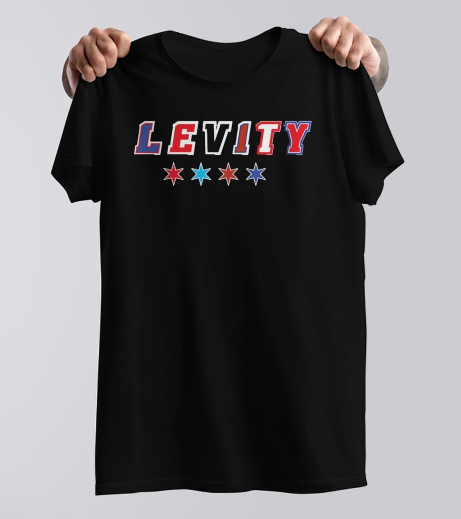 Levity Chicago Stars Red Blue White Mashup T-Shirt