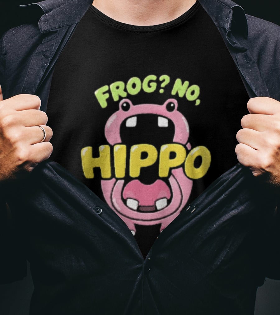 Frog No Hippo Pink Character Cartoon Playful T-Shirt