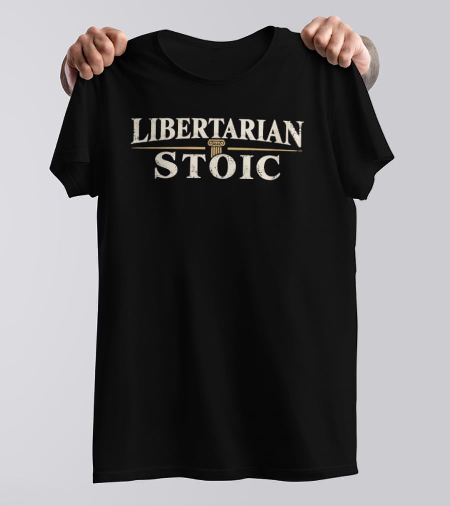 Libertarian Stoic Philosophy Balance Iconic Dialogue T-Shirt