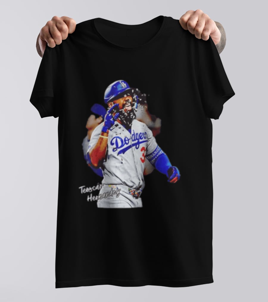 Los Angeles Dodgers Teoscar Hernandez MLB Player Celebration T-Shirt