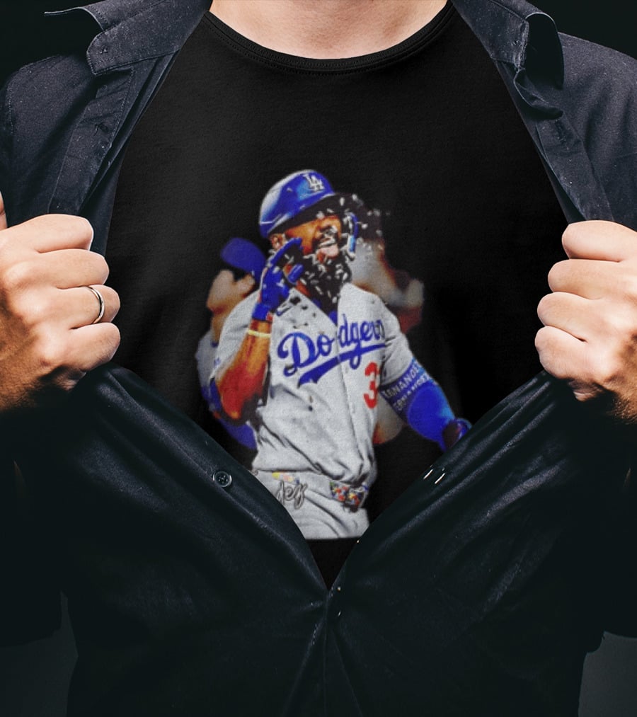 Los Angeles Dodgers Teoscar Hernandez MLB Player Celebration T-Shirt