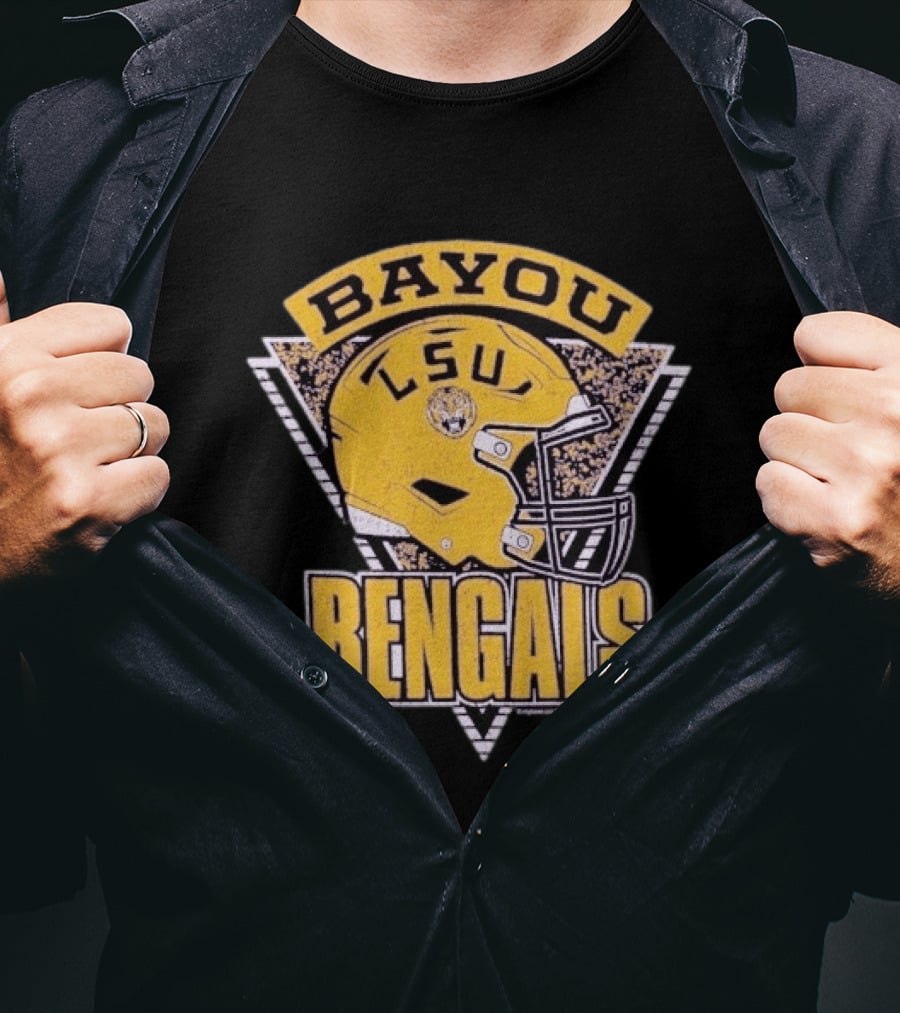 LSU Tigers Bayou Bengals Helmet Football T-Shirt
