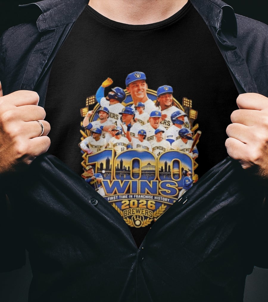 Milwaukee Brewers 100 Wins First Time In Franchise History 2026 Celebration T-Shirt