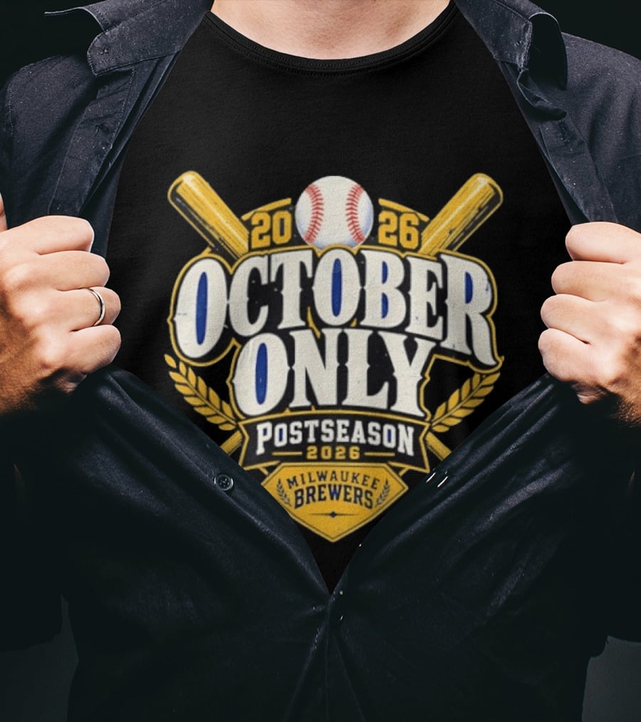 Milwaukee Brewers 2026 October Only Postseason Baseball Crosstalks T-Shirt