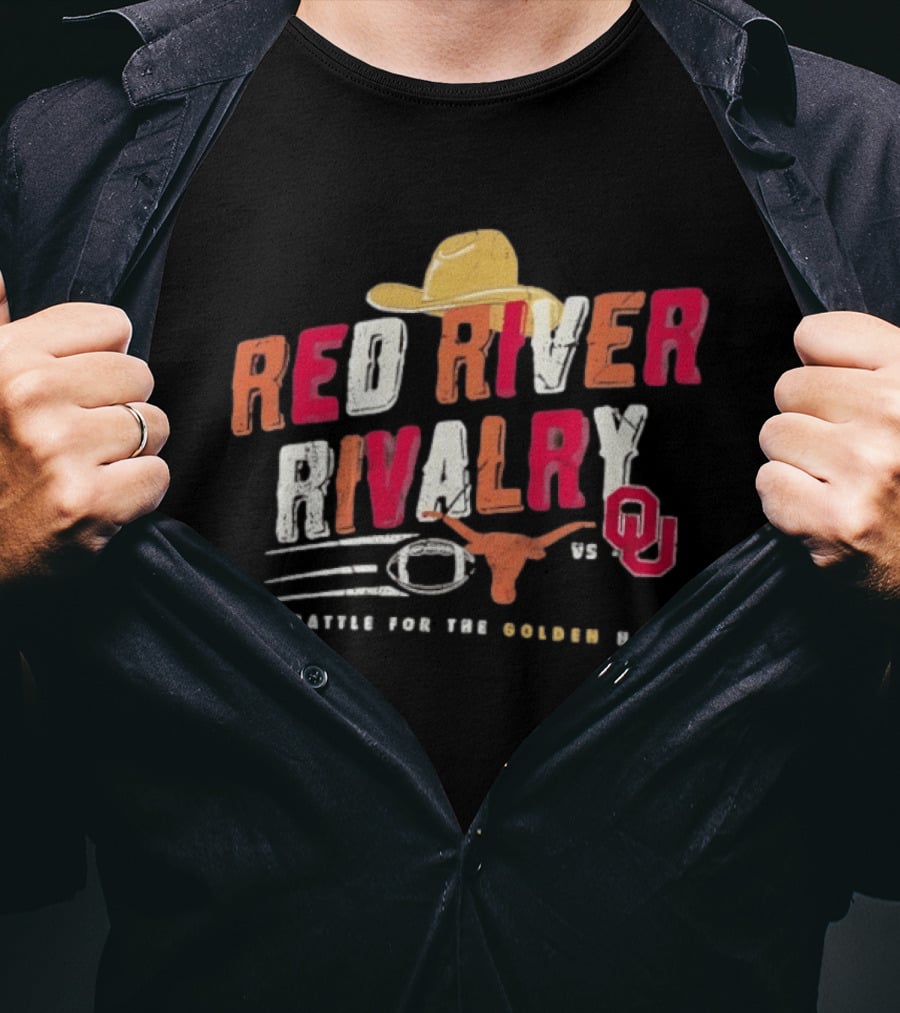 Texas Longhorns 2026 Red River Rivalry OU The Battle For The Golden Hat T-Shirt
