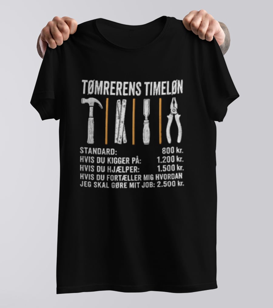 Tømrerens Timeløn Standard Hvis Du Kigger På Hvis Du Hjælper Hvis Du Fortæller Mig Hvordan Jeg Skal Gøre Mit Job Værktøj Grafik T-Shirt