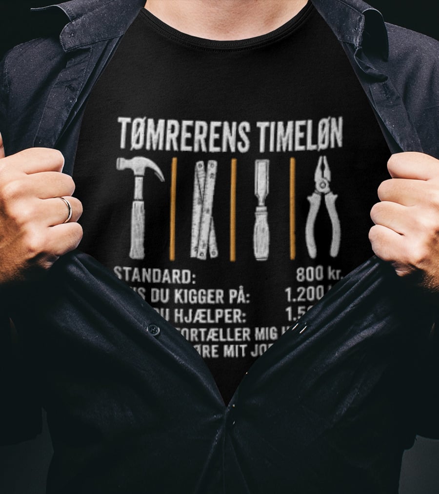 Tømrerens Timeløn Standard Hvis Du Kigger På Hvis Du Hjælper Hvis Du Fortæller Mig Hvordan Jeg Skal Gøre Mit Job Værktøj Grafik T-Shirt