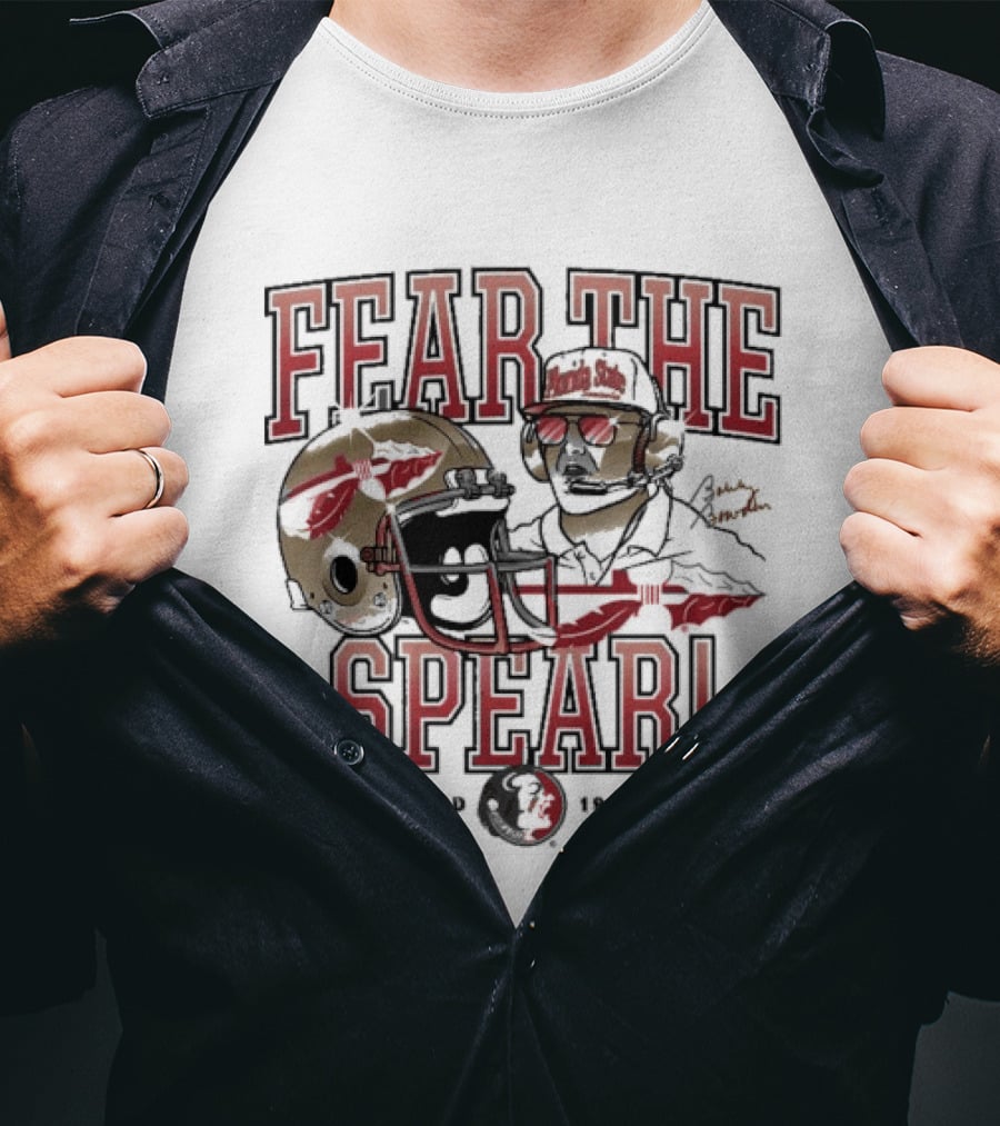 Fear The Spear Bobby Bowden Florida State Seminoles Est 1976 T-Shirt