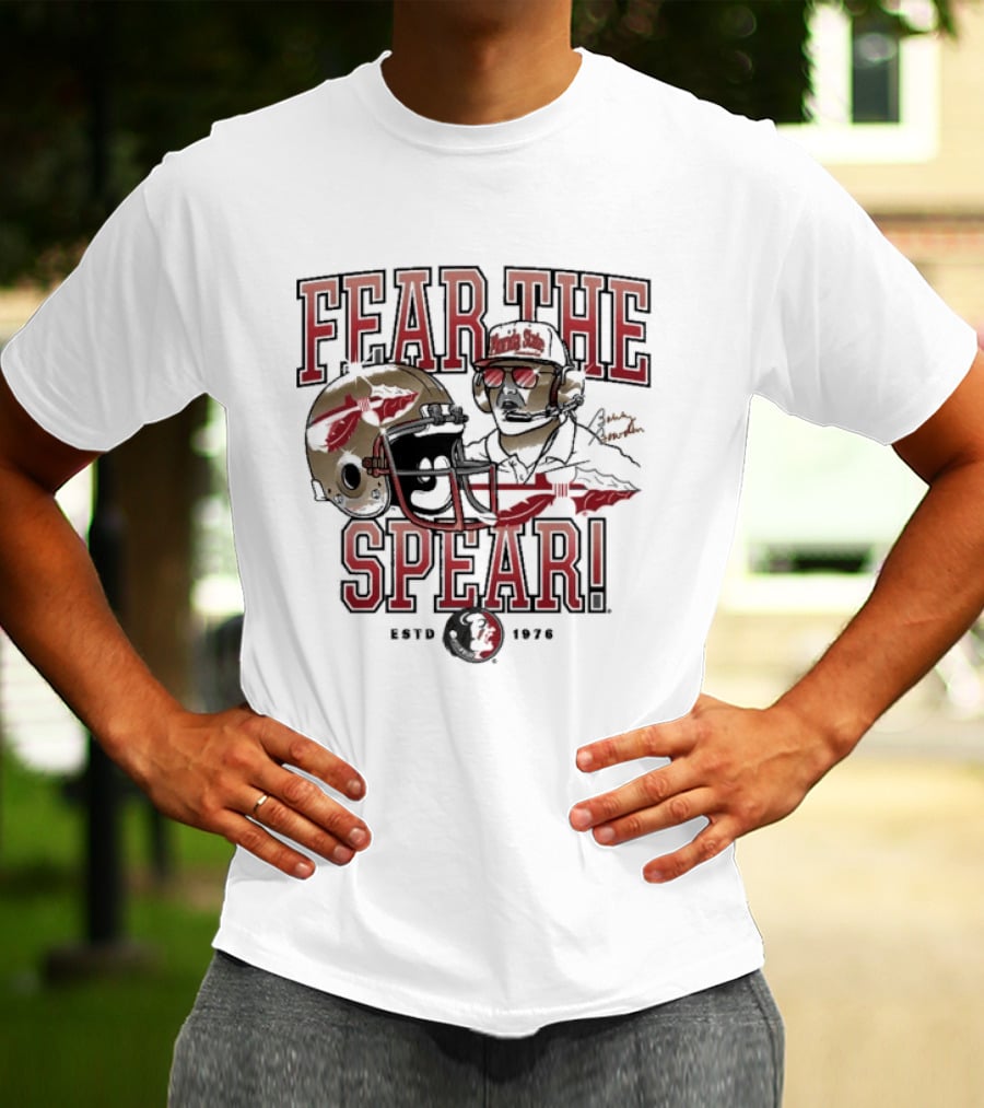 Fear The Spear Bobby Bowden Florida State Seminoles Est 1976 T-Shirt