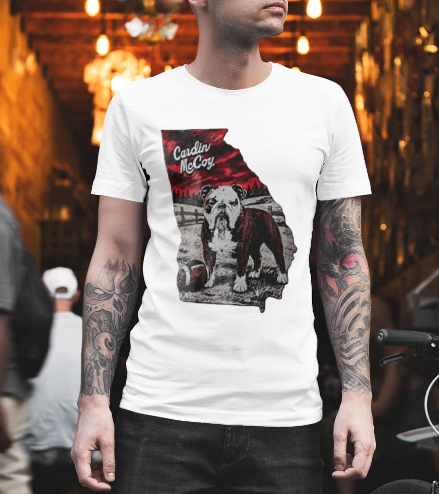 Cardin McCoy Georgia Bulldog Football Landscape T-Shirt