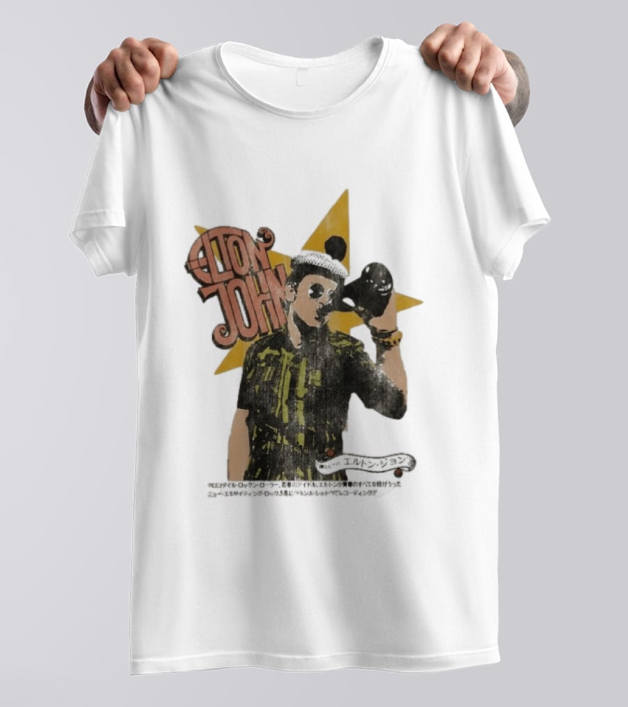 Elton John Saturday Nights Alright For Fighting Retro Style Japanese T-Shirt