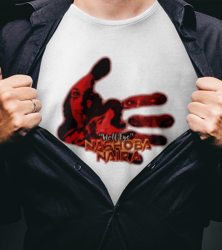 Red Handprint Wolf Eye Nashoba Naira T-Shirt