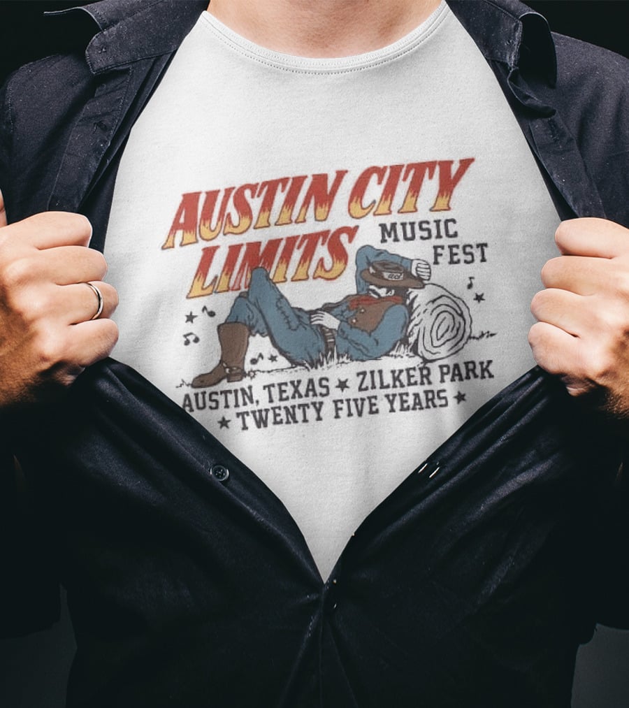 Austin City Limits Music Fest 25 Years Cowboy At Zilker Park 2026 T-Shirt