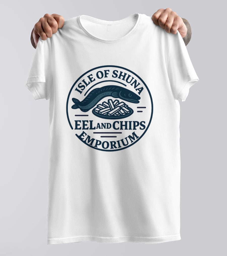Isle Of Shuna Eel And Chips Emporium Retro Seal T-Shirt