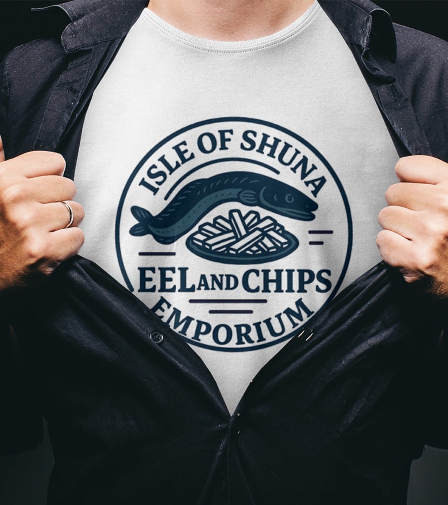 Isle Of Shuna Eel And Chips Emporium Retro Seal T-Shirt