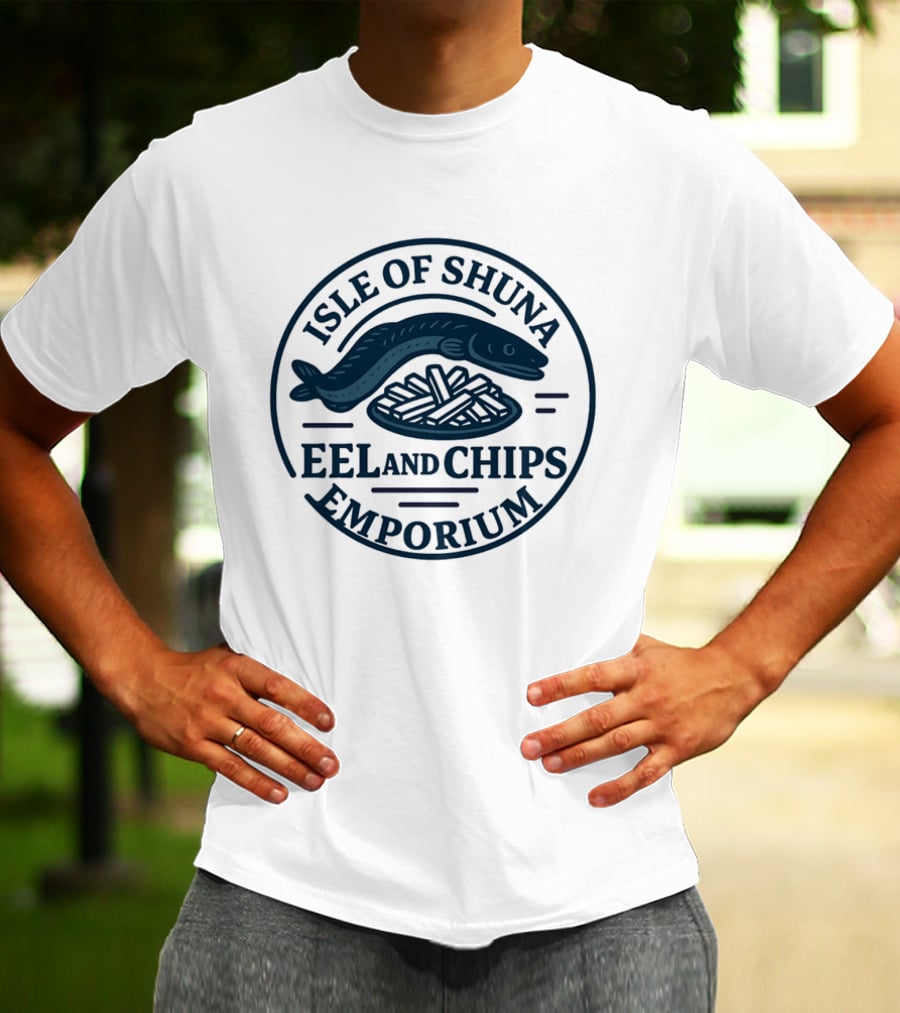 Isle Of Shuna Eel And Chips Emporium Retro Seal T-Shirt