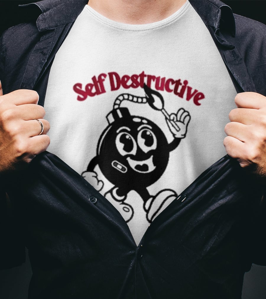 Self Destructive Cartoon Bomb Character With Happy Face T-Shirt