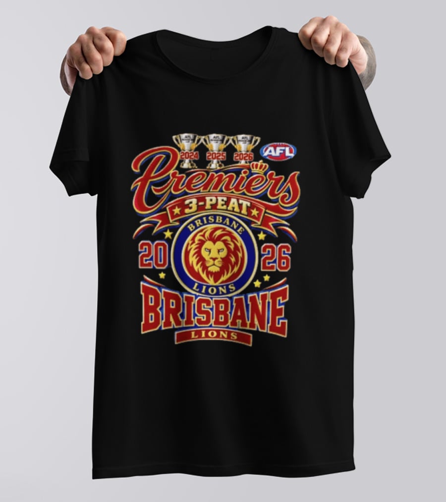 Brisbane Lions AFL 3Peat Premiers 2026 Champion Triumph T-Shirt