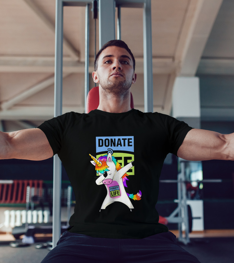 Donate Life Unicorn Rainbow Dabbing T-Shirt