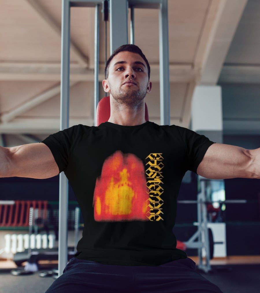 Ghostemane Face Hexagon Symbols And Red Yellow Abstract Blaze T-Shirt