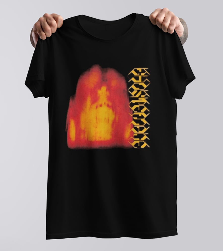 Ghostemane Face Hexagon Symbols And Red Yellow Abstract Blaze T-Shirt