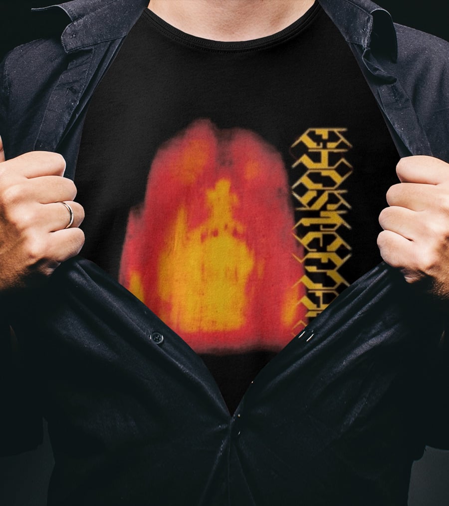 Ghostemane Face Hexagon Symbols And Red Yellow Abstract Blaze T-Shirt